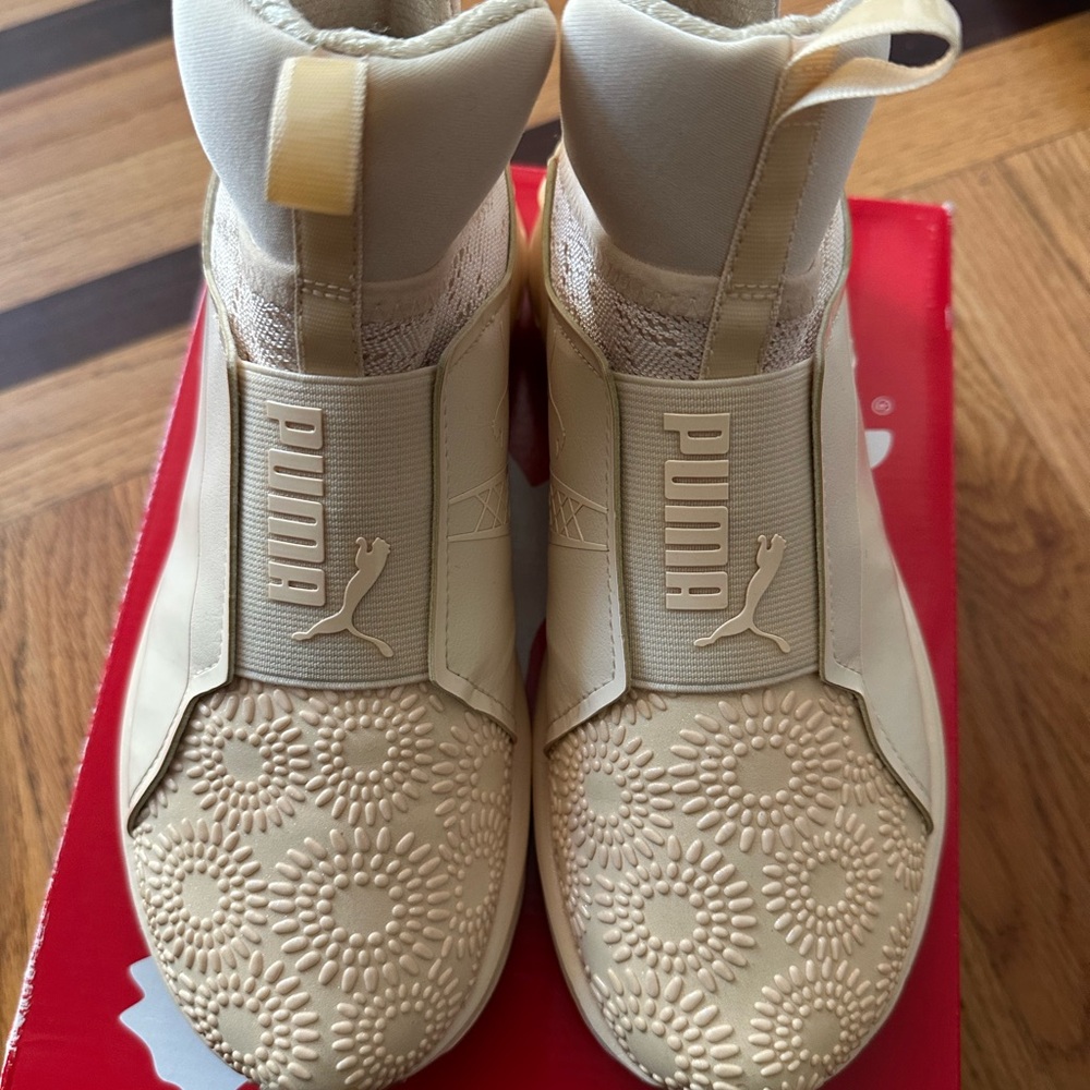 Puma Kids Beige Floral Sneakers